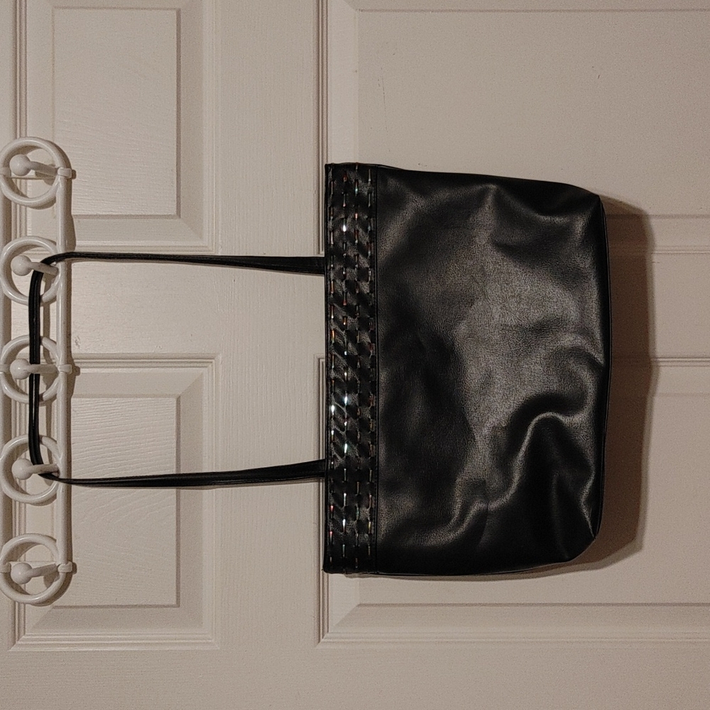 🖊️Vinyl Black Tote Bag